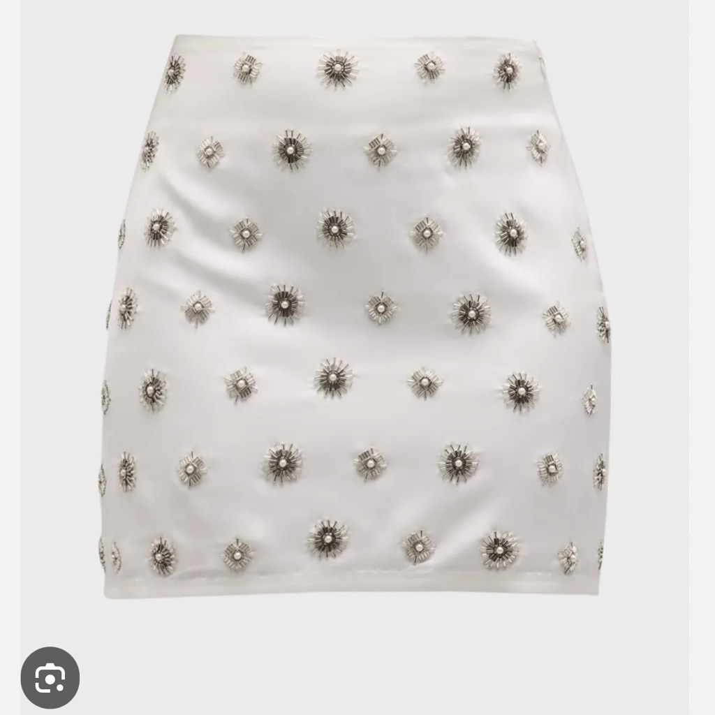 Nwt Ramy Brook Amiyah White Mini Skirt With Embellishments